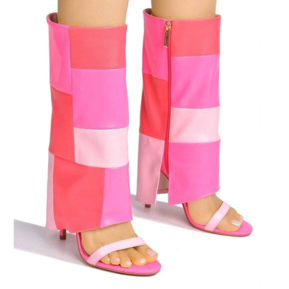 Cape Robbin Shoes - Pink Fold Over Shark Boots Parrish Cape Robbin NIB Sz 6.5